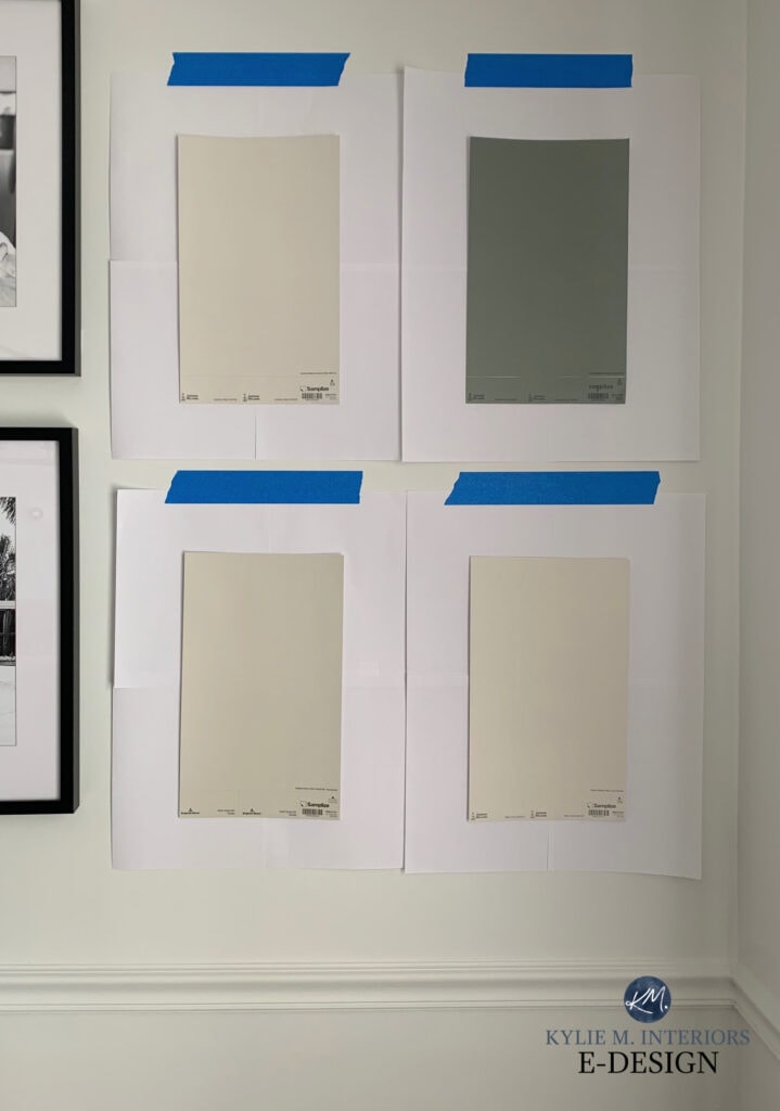 Aesthetic White, Evergreen Fog, Winds Breath, White Heron, Sherwin Williams best off white warm neutral paint colors. Kylie M Interiors Edesign, Samplize