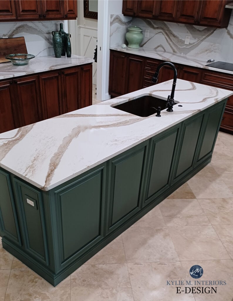 Island kitchen cabinet color painted