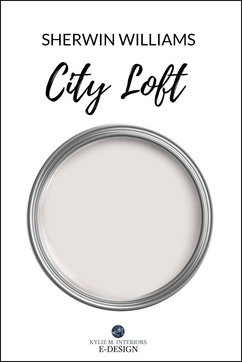 Sherwin Williams City Loft, warm gray taupe paint color review by KYlie M Interiors consulting