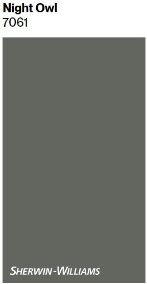 Sherwin Williams Night Owl, dark green gray, samplize peel and stick