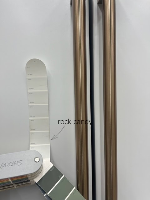 Sherwin Williams Rock Candy, best match to GE cafe white appliances, colors that go with for cabinets or walls