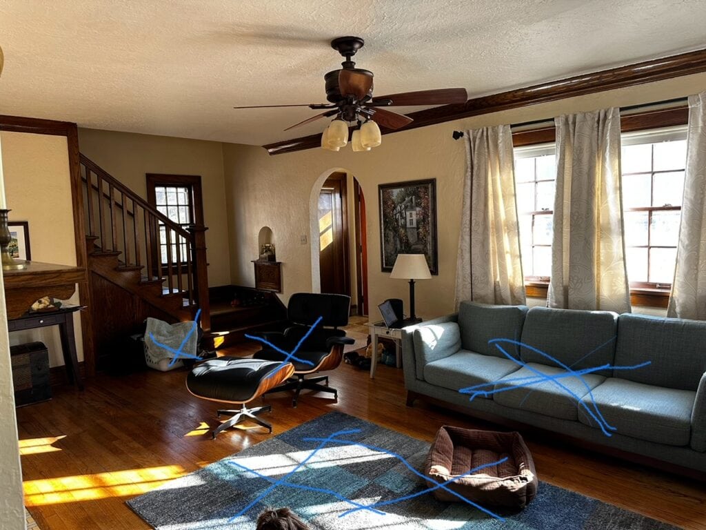 living room dark wood before trim and floor (5)