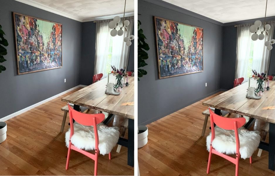 BEFORE and after, ideas to make a ceiling look higher with the right paint color on walls, trims. (1)
