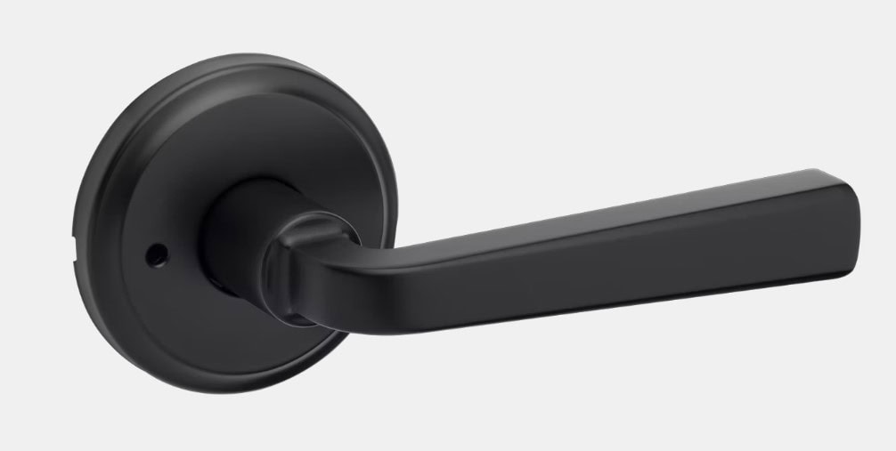 weiser update door handle for 2000s home, black matte, trafford, Kylie m