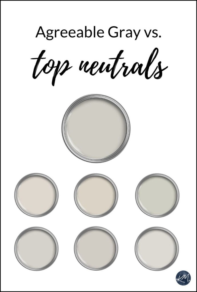 Agreeable Gray compared to similar popular paint colors, neutrals ACcessible Beige, Revere Pewter, Worldly Gray, Collingwood, REpose Gray