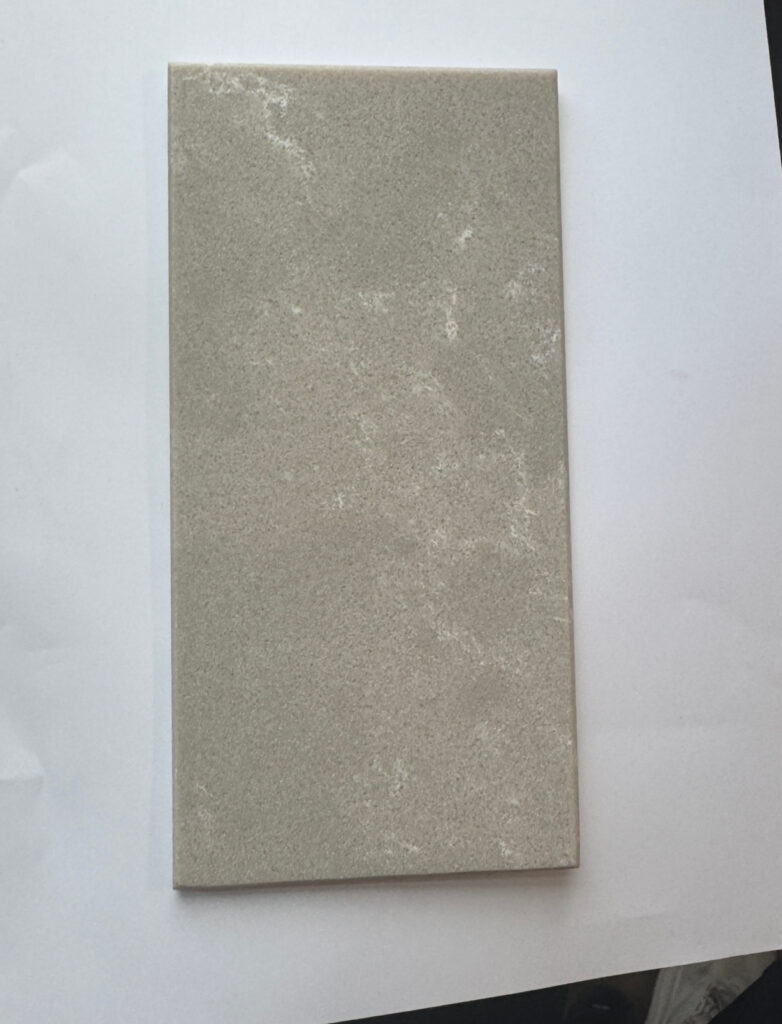 Silestone Poble Nou Hybriq porcelain like countertop for kitchen, taupe, warm