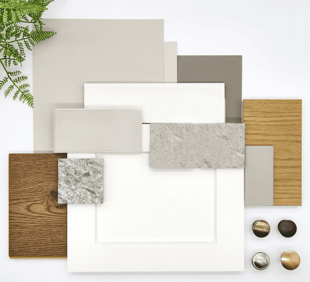 PALETTE 3, KITCHEN FINISH PALETTE, QUARTZ COUNTERTOP, PAINT COLOR FOR CABINET, WALL COLOR, BACKSPLASH TILE, SUBWAY TILE, KYLIE M