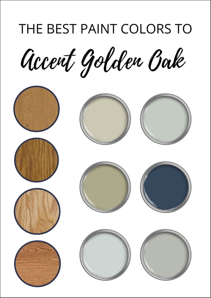accent colors to go with golden, honey or red oak, blue, green, gray. Kylie M ONline paint color expert