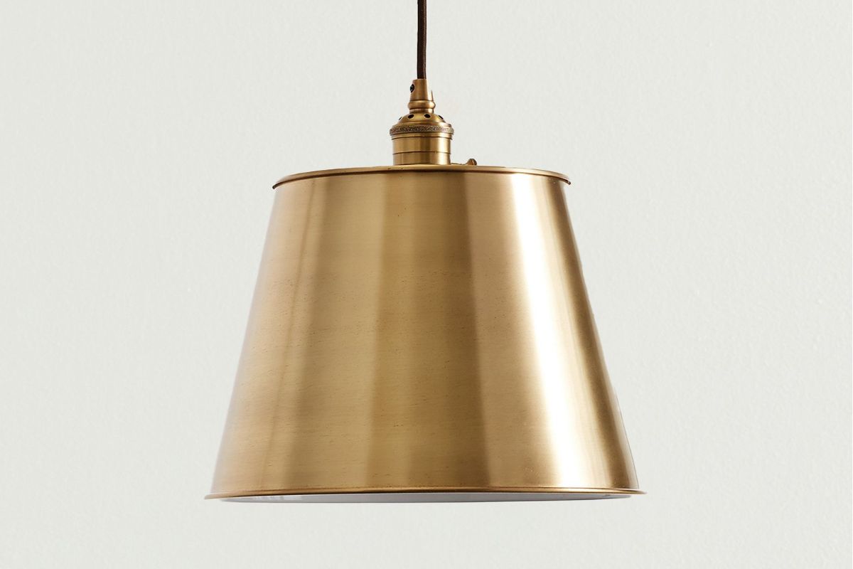 Pottery Barn brass pendant light 
