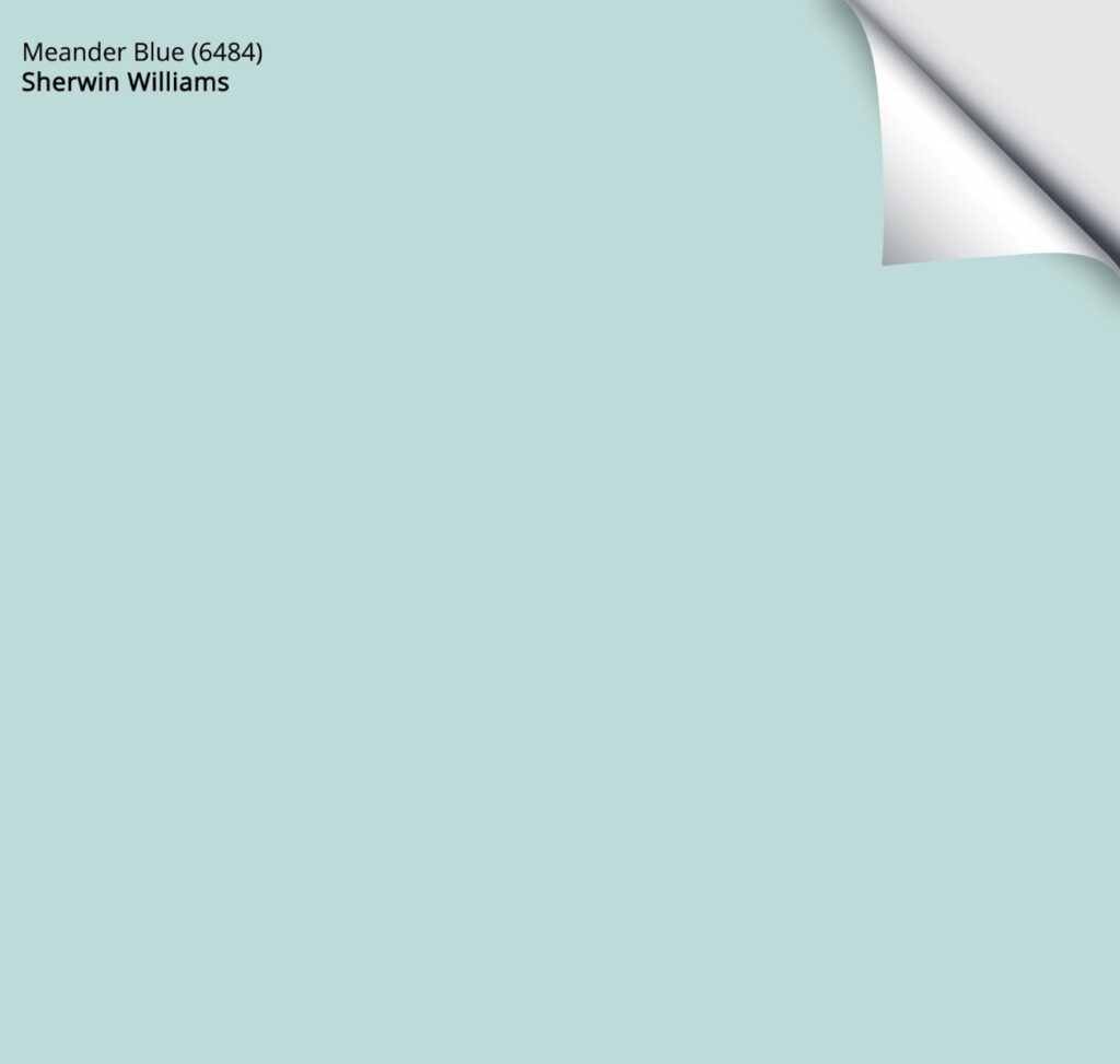 haint blue paint color for porch ceiling, sherwin williams meander blue, samplize peel and stick
