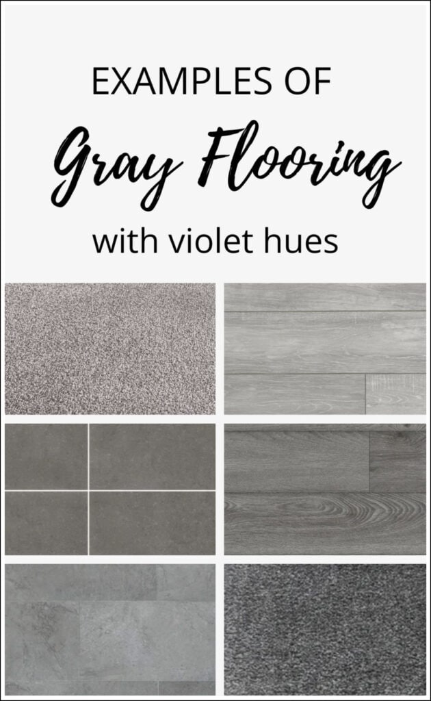 gray flooring, tile, carpet, lvt, lvp, wood, laminate with violet undertones, best white paint colors