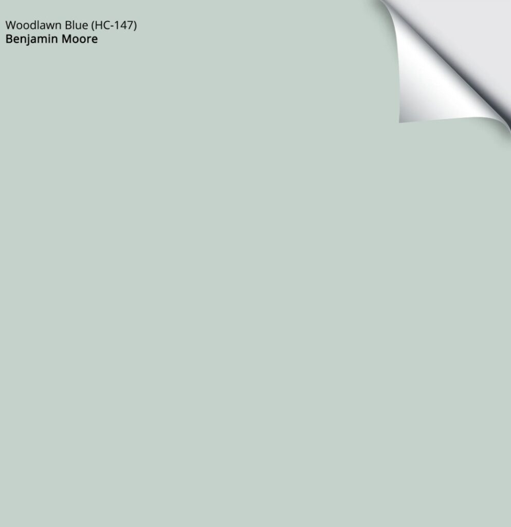Benjamin Moore Woodlawn Blue samplize peel and stick undertones