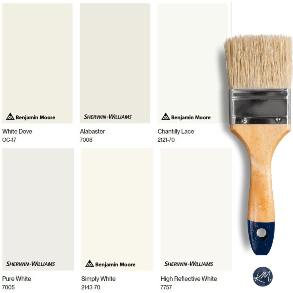 Kylie M, online paint color interior design expert's favorite shades of white paint colors, samplize peel and stick