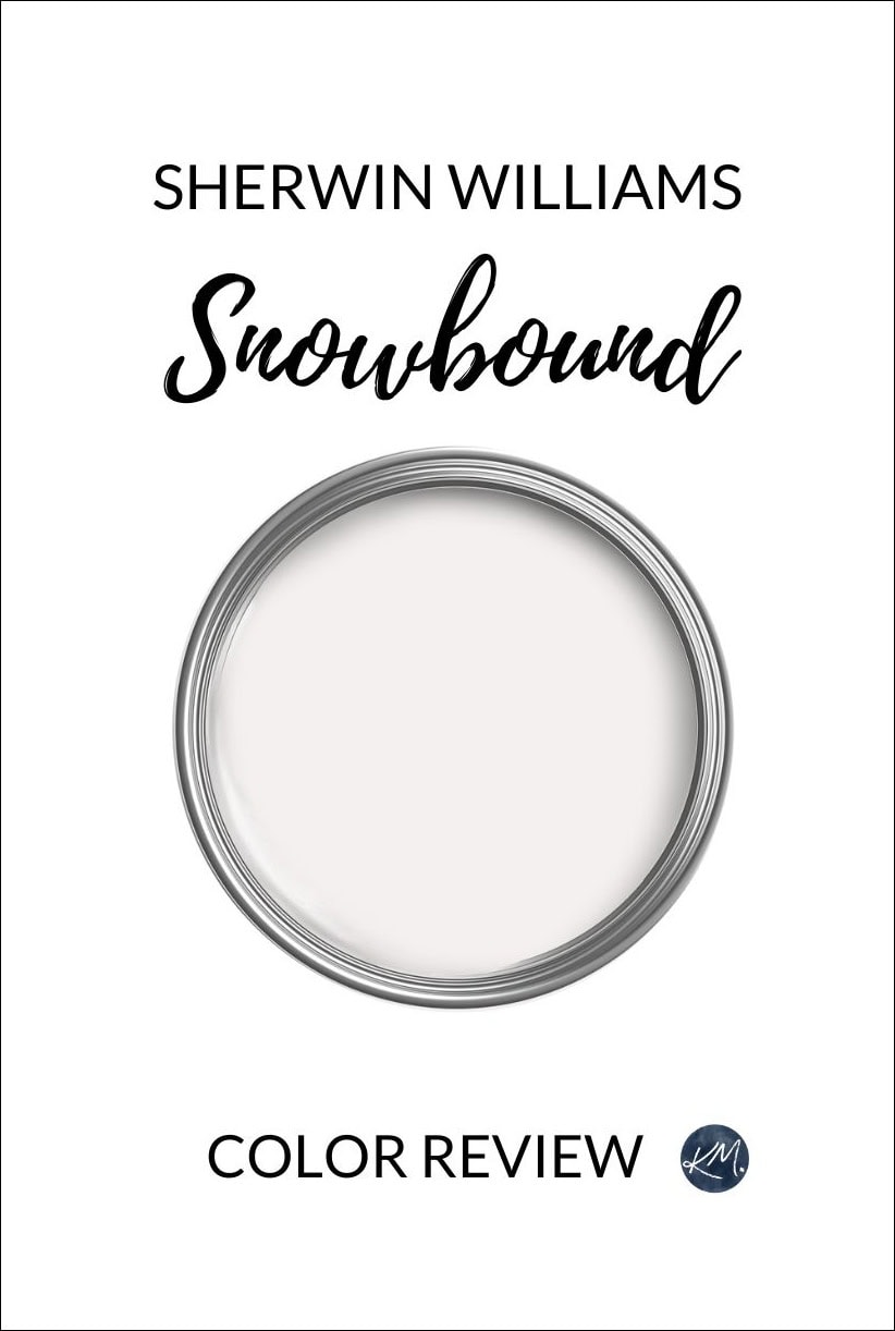 PAINT COLOR REVIEW OF BEST SOFT WHITE PAINT COLOR, SHERWIN WILLIAMS SNOWBOUND, UNDERTONES, LRV, USAGE, KYLIE M