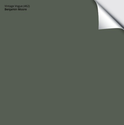 benjamin moore vintage vogue, dark green, samplize peel and stick