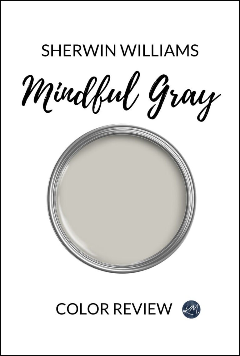 paint color review of warm gray paint color, Sherwin Williams Mindful Gray for walls, cabinets, Kylie M