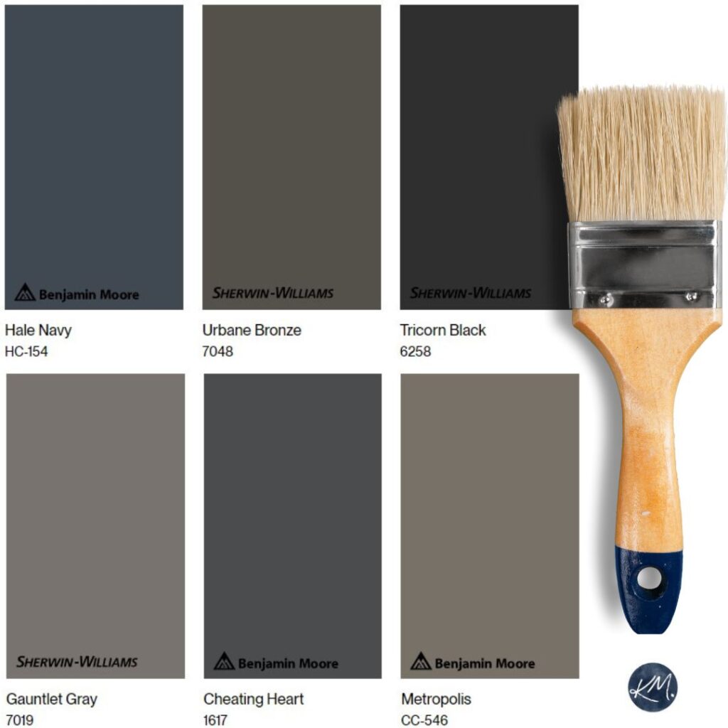 the best dark accent colors for small rooms, island, front door, samplize peel and stick with kylie m interiors, online paint color expert