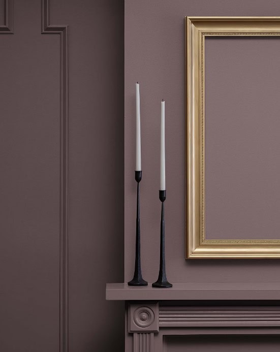 BEnjamin Moore Cinnamon Slate on walls and trims, best purple violet paint color