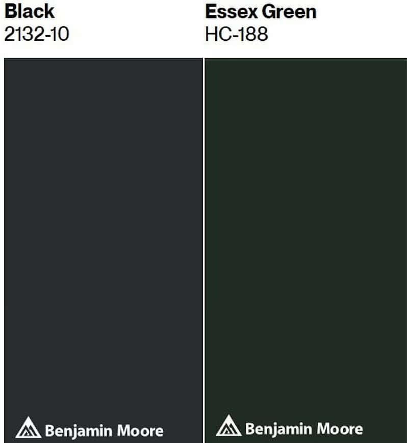 benjamin moore essex green compared to black, samplize peel and stick