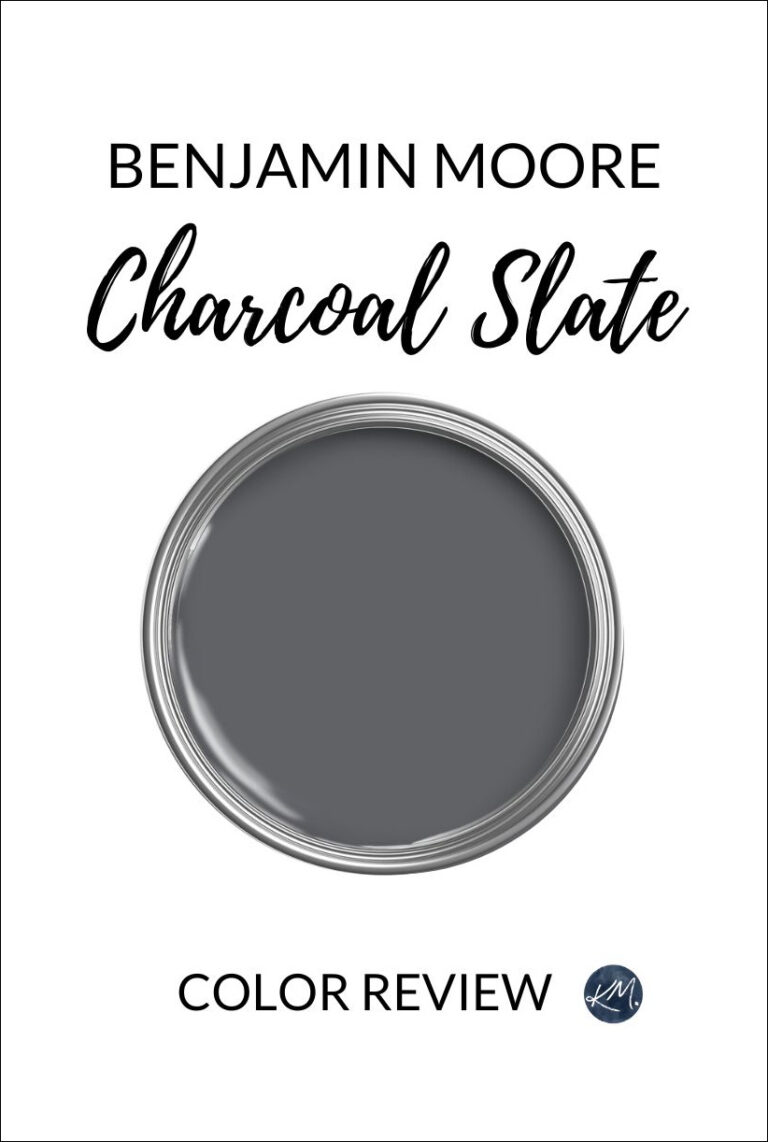 BENJAMIN MOORE CHARCOAL SLATE, DARK GRAY BLUE PAINT COLOR REVIEW WITH KYLIE M INTERIORS