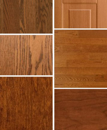 orange red pink wood stains for cabinets, trims, floors, colors that coordinate