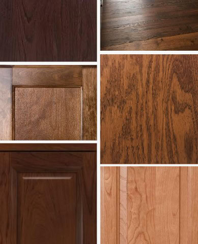 red, purple, and pink wood stained cabinets, trims, floors or furniture, the best paint colors to go with