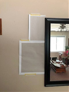 Benjamin Moore Cedar Key and Smokey Taupe paint color samples