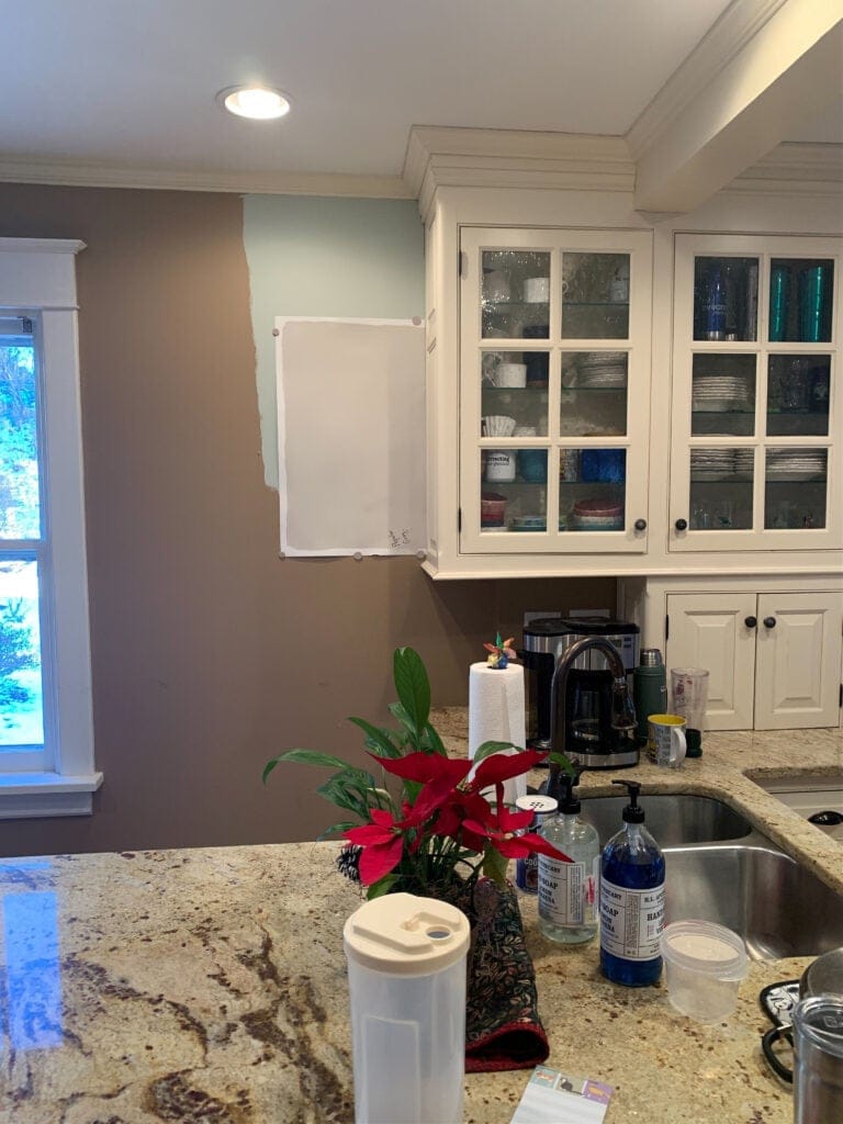 Sherwin Williams Popular Gray with Sherwin Williams cream cabinets
