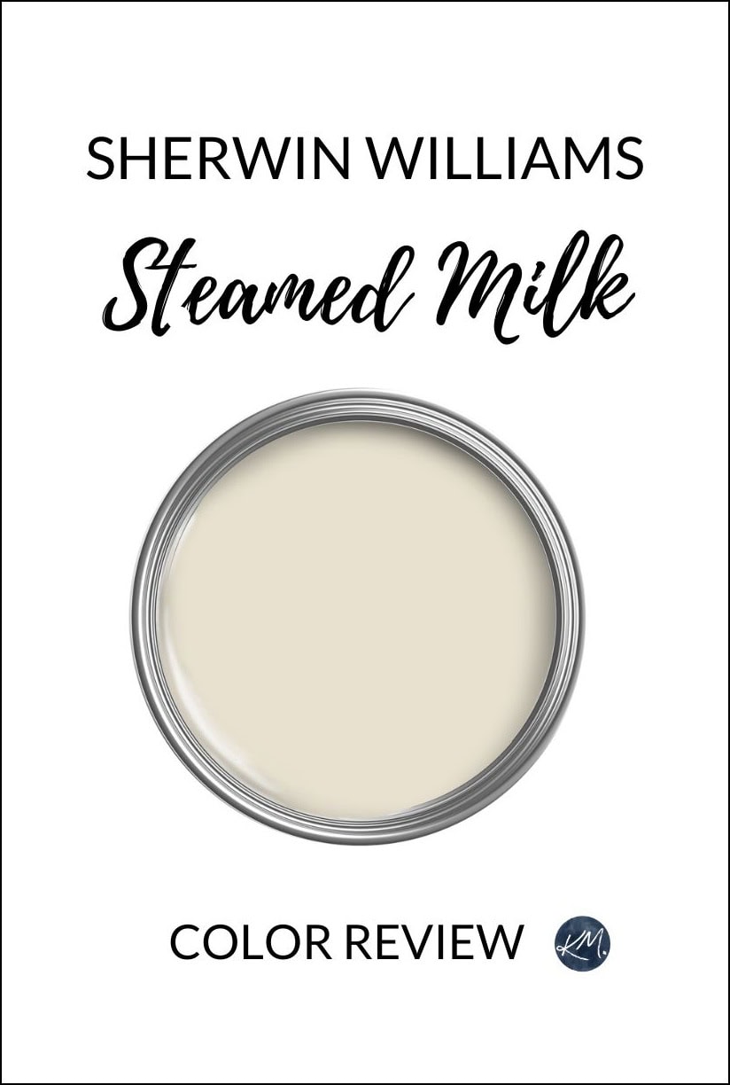 Sherwin Williams Steamed Milk, soft blended cream paint color review for walls and cabinets