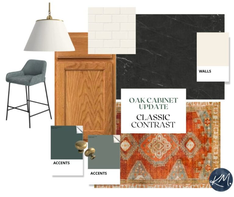 golden oak kitchen cabinet update ideas with black countertop, home decor, subway tile backsplash, paint colors, hardware, Kylie M