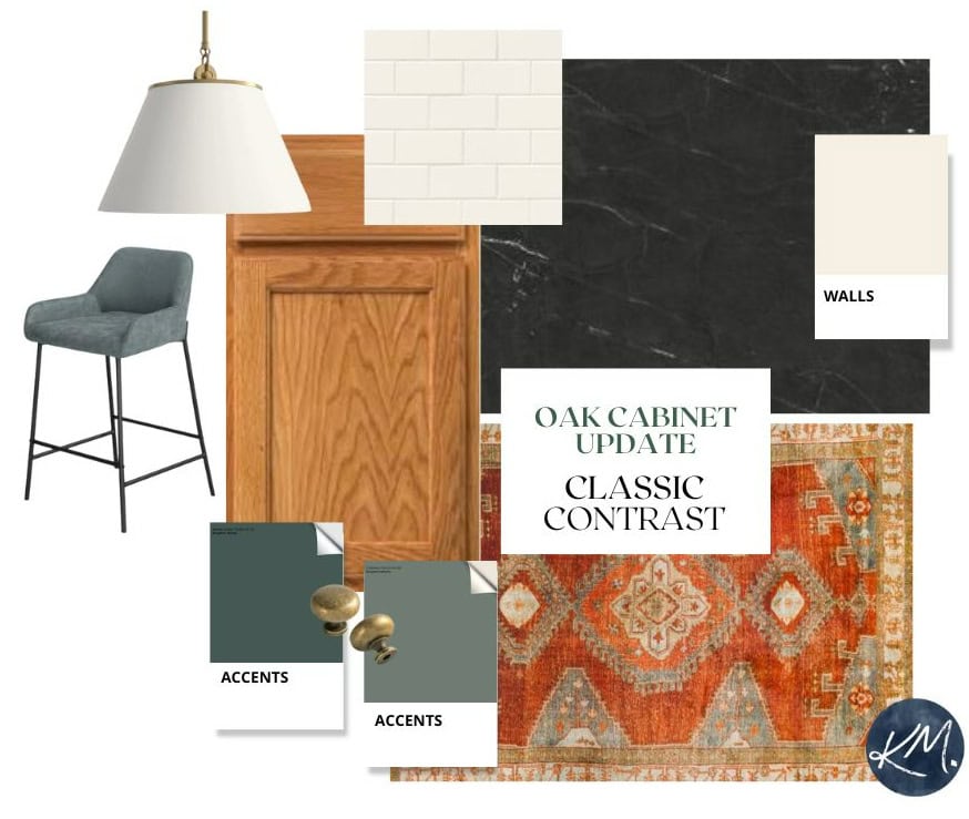 golden oak kitchen cabinet update ideas with black countertop, home decor, subway tile backsplash, paint colors, hardware, Kylie M