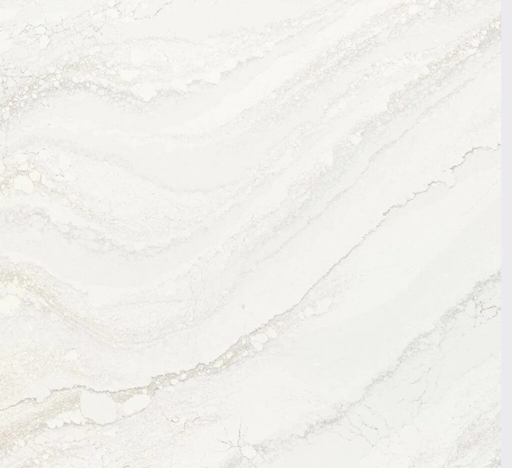 Cambria Everleigh white quartz with warm veining, Designshop