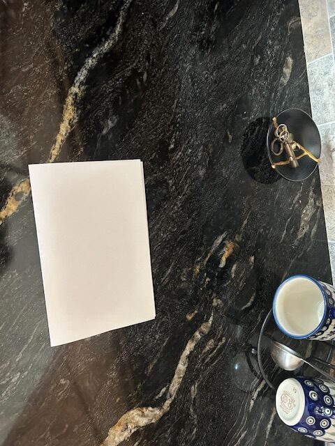 Cosmic Black with gold and white veining granite countertop update ideas