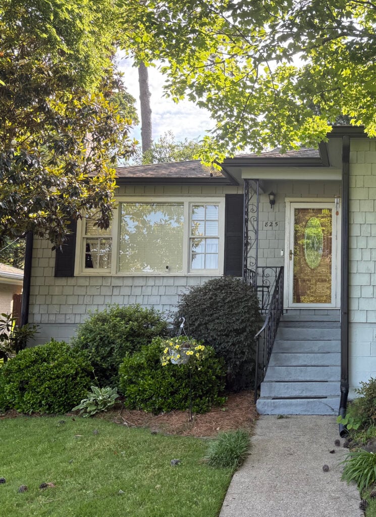 Exterior before gibraltar, painted shingles and steps