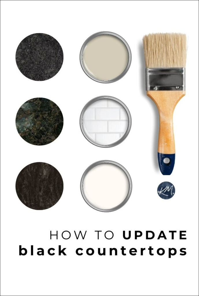 ideas to update black granite, quartz or laminate soapstone countertops, backsplash tile, cabinet paint colors, wall, hardware