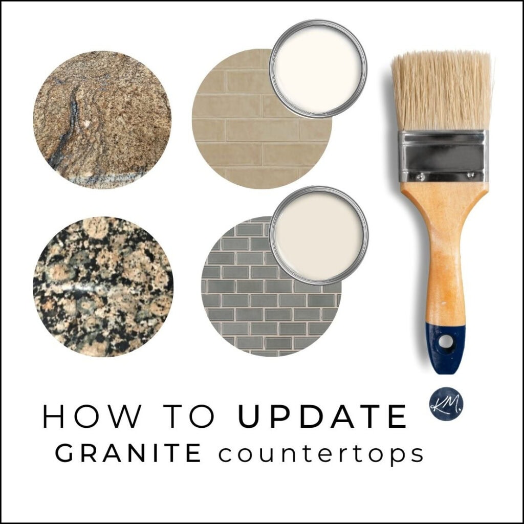 Ideas for how to update granite countertops in a kitchen with subway tile, wood flooring, wood stains, paint colors and more