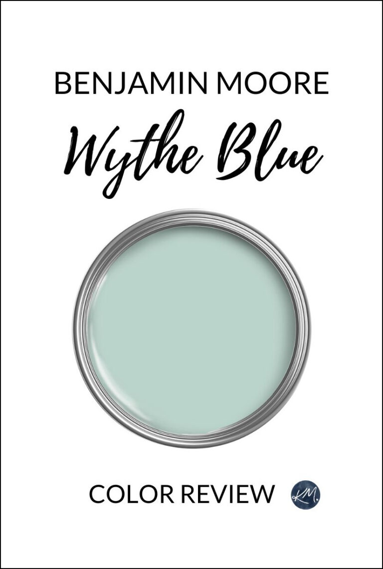 benjamin moore wythe blue, best blue-green paint color, review, undertones, usage, white trim. Kylie M