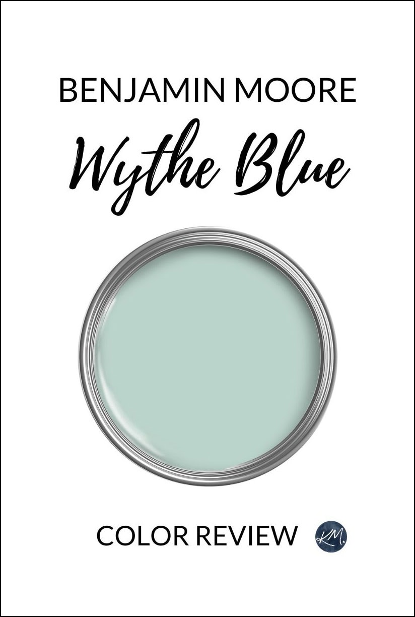 benjamin moore wythe blue, best blue-green paint color, review, undertones, usage, white trim. Kylie M