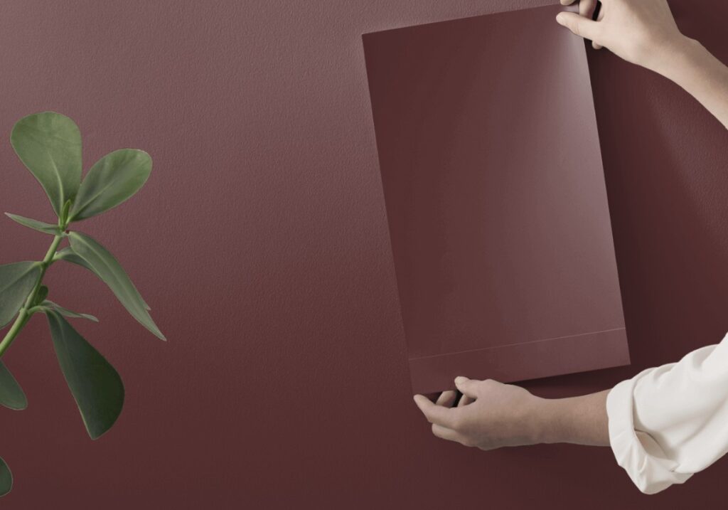 Benjamin Moore Bewitched, oxblood, dark red, wine inspired paint color