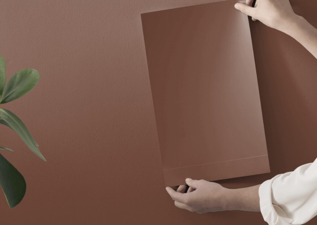 benjamin moore leather saddle brown slight oxblood samplize peel and stick