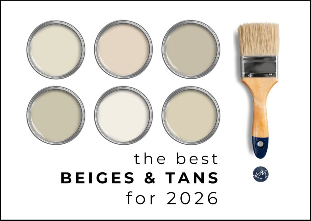 the best beige and tan paint color trends for 2026, warm neutrals from benjamin moore, Sherwin williams, and color expert, Kylie M