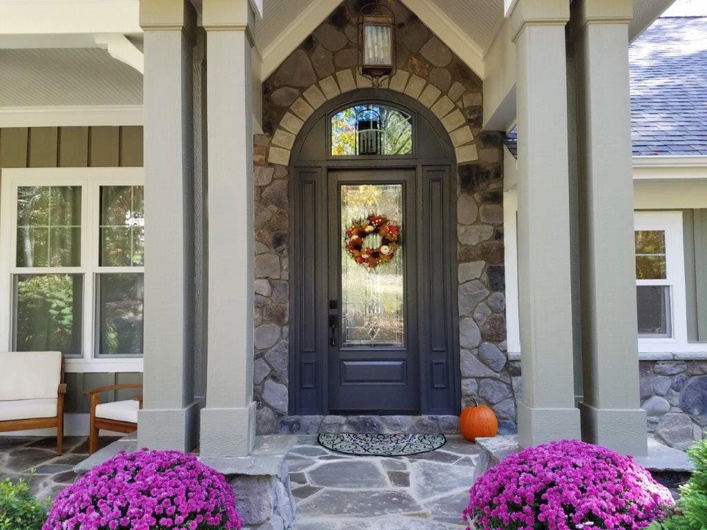 Greenish siding color on exterior wi