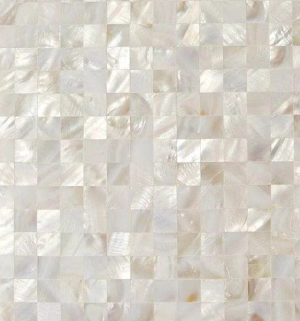 TileBar Serene White Pearl mosaic for a kitchen backsplash or accent