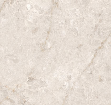 Wilsonart Glencoe warm quartz countertop with beige veins, warm gray taupe backdrop