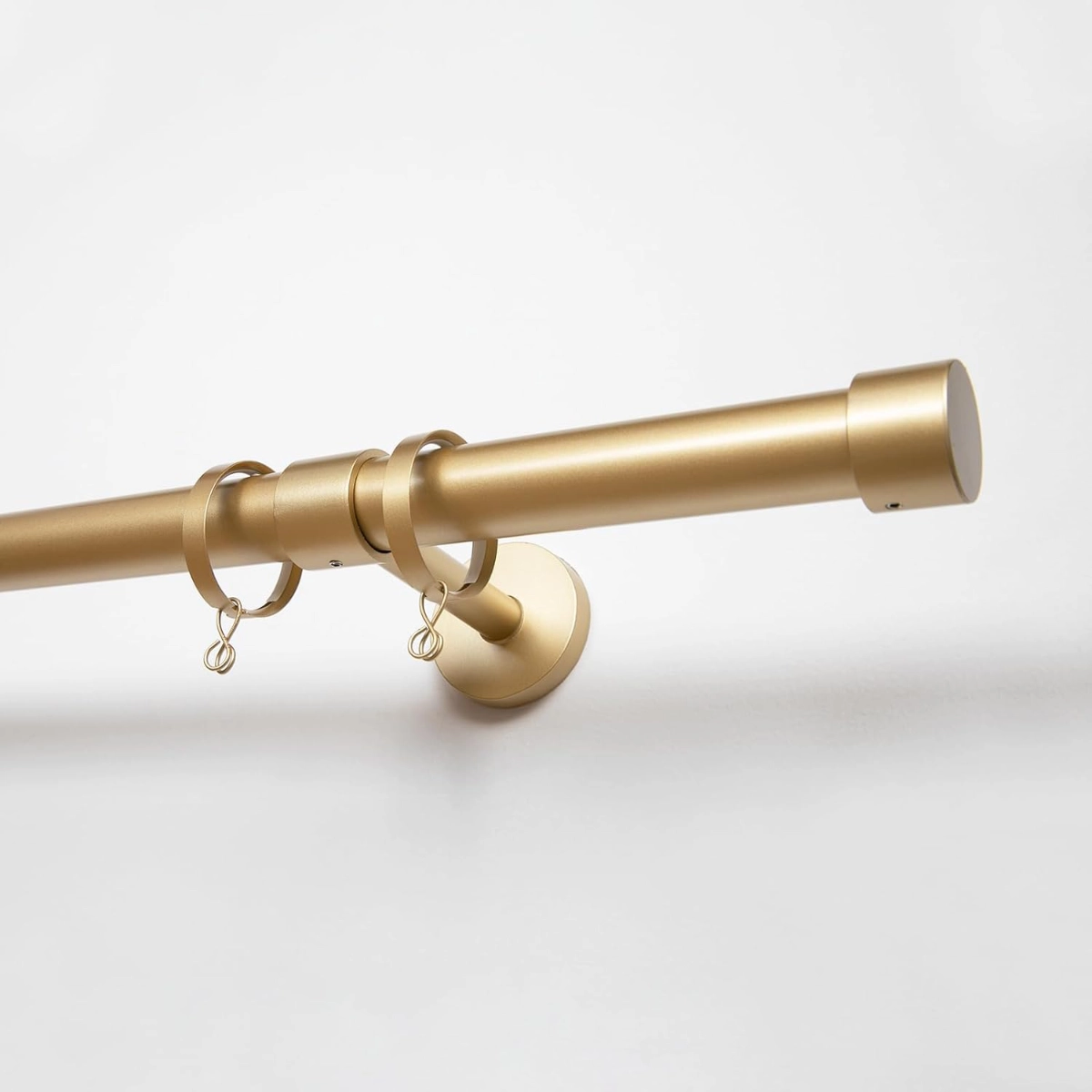 Adjustable Gold Curtain Rod with Rings