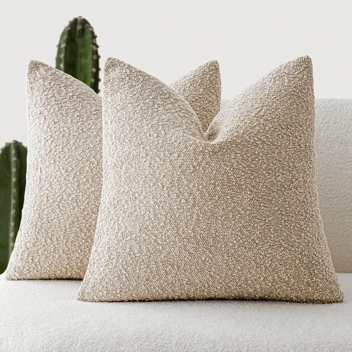 Textured Boucle Throw Pillow Covers
