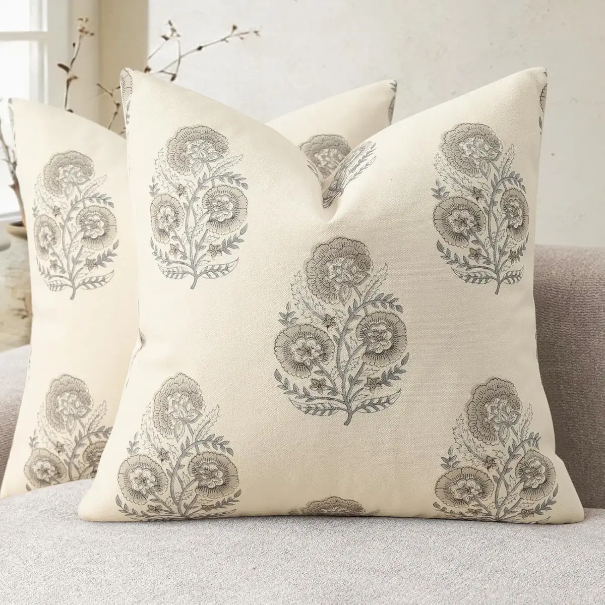 Vintage Floral Print Pillow Covers